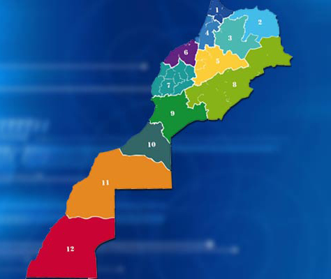 La liste des douze régions fixées par le gouvernement marocain