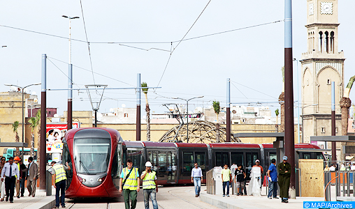 Casablanca : Le tramway arrêté dans le centre-ville à cause d'une chute de pierres