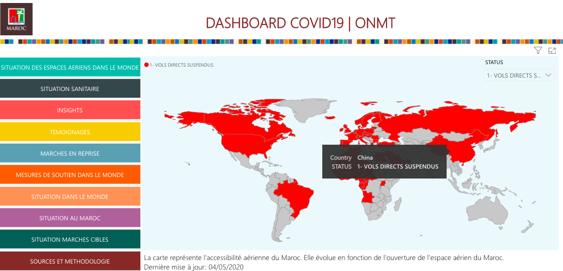Coronavirus Maroc/Marchés touristiques : L’ONMT lance un site interactif pour pister l’évolution de la pandémie