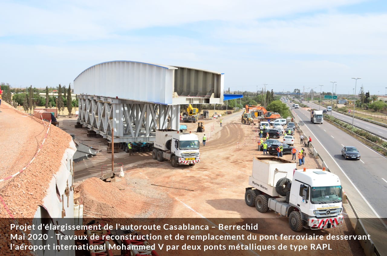 Autoroutes du Maroc : Importants travaux sur le pont ferroviaire desservant l'aéroport Mohammed V