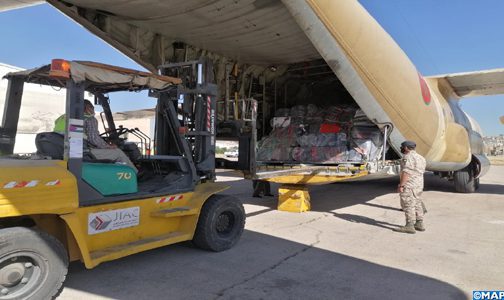 Jordanie : Arrivée du deuxième lot de l'aide humanitaire envoyée par le Maroc au profit des Palestiniens
