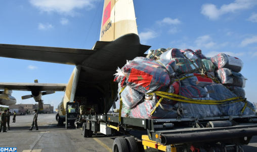 Arrivée au Caire de deux avions militaires marocains transportant des aides humanitaires au profit de la Palestine