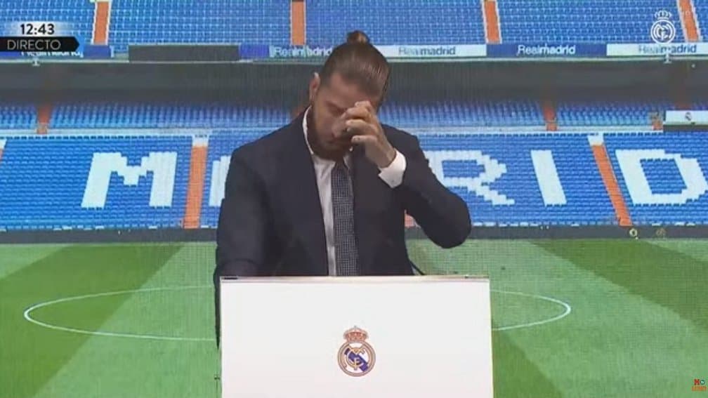 Football: Sergio Ramos, en larmes, fait ses adieux au Real Madrid